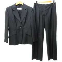 マックスマーラ MAX MARA 美品 パンツスーツ セットアップ テーラードジャケット スラックス ストライプ 黒 ブラック 約Mのサムネイル