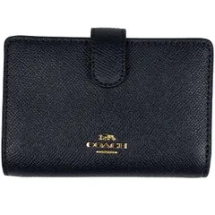 コーチ COACH ロゴ 二つ折り 財布 レザー ネイビー F11484 レディース 【中古】