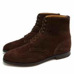 クロケット＆ジョーンズ／CROCKETT＆JONES レースアップブーツ シューズ 靴 メンズ 男性 男性用スエード スウェード レザー 革 本革 ブラウン 茶  9677 メダリオン ウイングチップ レザーソール グッドイヤーウェルト製法