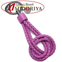 BOTTEGAVENETA ボッテガヴェネタ キーリング バッグチャーム ナッパ ラムスキン パープル レディース/181605【中古】