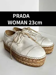 プラダ レザー エスパドリーユ レディース 23cm程度　レザーシューズ白
