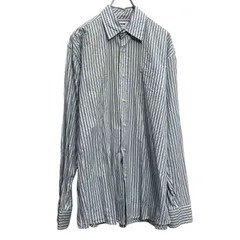 Wrangler 長袖 ストライプシャツ ラングラー L ブルー ポケット 古着卸 アメリカ仕入 a612-7535のサムネイル