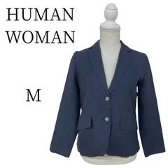 ★美品 HUMAN WOMAN ヒューマンウーマン 紺 テーラードジャケット Mのサムネイル