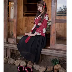 ★売れ筋★黒いスカート 着物ドレス 浴衣 コスプレ衣装 【3035】  ■セット内容：トップススカート おすすめ おしゃれ　人気 上品 3035