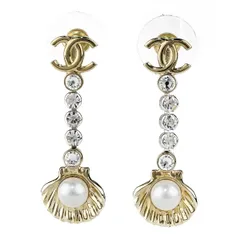 新品 シャネル CHANEL ピアス ドロップピアス ゴールド