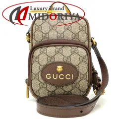 GUCCI グッチ ネオヴィンテージ 658556 ショルダーバッグ ユニセックス GGスプリームキャンバスxレザー  ベージュ ブラウン イエロー/352593【中古】