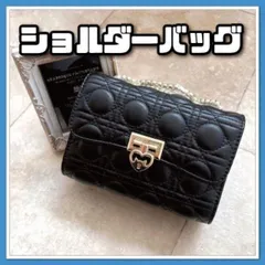 ⑦☆高級感♡チェーンショルダーバッグ　ブラック　黒　おしゃれ　レディース　韓国