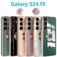 Galaxy S24 FE ケース メッキ加工 リング付き 回転一体型 指リング 保護ケース ストラップホール付き おすすめ 可愛い 軽量 スタンド 人気 ギャラクシー エストゥエンティフォー エフイー SCG30 SM-S721Q TPUスマホカバーのサムネイル
