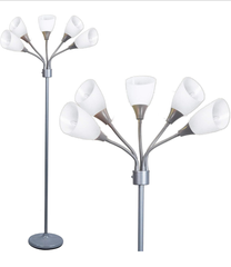 【半額セール中！】Light Accents メデューサ シルバー フロアランプ アクリルシェードつき ホワイト