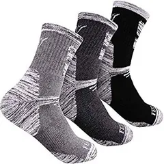 FEIDEER ハイキングウォーキングソックス メンズ マルチパック 吸湿発散性 クッション アウトドアレクリエーションクルーソックス US サイズ: 10