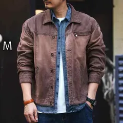 [M ]秋冬 コーデ メンズ  服 シンプル ファッション オシャレ 大人 かっこいい 大きいサイズ ストリート 紳士服  ハイエンド アメリカン レトロ ウォッシュ加工 ダメージ ジャケット カジュアル ハンティング デニム ジャケット 
