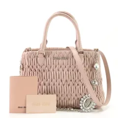 2024年最新】（中古）(ミュウミュウ) miu miu マテラッセ ハンドバッグ レザー 茶 2WAY RT0439 中古の人気アイテム - メルカリ