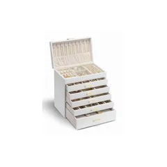 Vlando 大容量 ジュエリーボックス 6段式 引出し 小物入れ ピアス ネックレス 指輪 イヤリング 腕時計 収納 ケース (ホワイト)