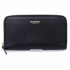 バーバリー BURBERRY ラウンドファスナー長財布 レザー 80840411 ブラック バーバリーチェック 【中古】Sランク