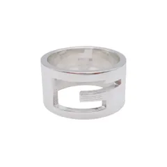 新品仕上げ済 新同 極美品 グッチ GUCCI ブランデッド レギュラーG Gリング 指輪 925 シルバーリング アクセサリー BRANDED REGULAR G RING 16号 重量11.3g シルバー/◎ME7/●C52/メンズ レディース