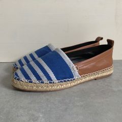 LOEWE エスパドリーユ ストライプ ブルー ブラウン 41 - メルカリ