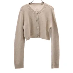 FOXEY フォクシー 日本製 カシミヤ100％ 長袖 ショート丈 ニットカーディガン 42 ブラウン レディース 古着