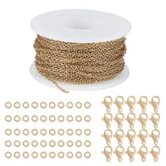 【在庫処分】SUNNYCLUE　2mm長10m　アクセサリー　チェーン　アジャスターチェーン　チャーム　ステンレス　チェーン　かにかんパーツ　延長チェーン　ネックレス　チェーン　ブレスレット　小豆　チェーン　アンクレット　ネックレス金具　調整用　ステンレス製