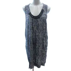 パドカレ pas de calais ワンピース ひざ丈 スタッズ チュール ドット ノースリーブ 38 紺 ネイビー /AUのサムネイル