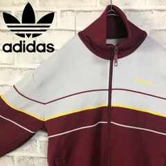 90s⭐️adidas トラックジャケット/ジャージ M 刺繍トレファイル vintage バーガンディ