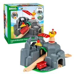 BRIO (ブリオ) クレーン＆マウンテントンネル 33889 対象年齢 3歳~ 【おもちゃ 玩具 木製おもちゃ 列車 レールセット 情景パーツ プレゼント（誕生日/クリスマス）】 1