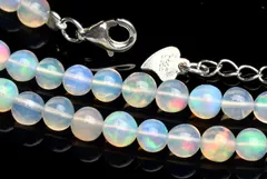 AAAA☆エチオピア産 シルバー925 プレシャスオパール 4mm アジャスター付き ブレスレット 1個売り パワーストーン 天然石 _B1340-4