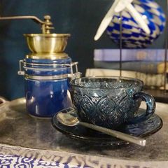 グラスカップ＆ソーサー フィオーレ (ブルー) DULTON ダルトン [A615-818BL］