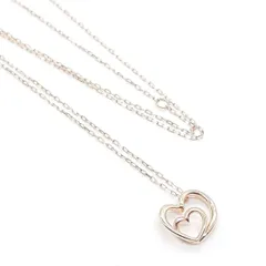 4℃ ヨンドシー ネックレス K10 ピンクゴールド ダブルハート