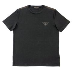 2 PRADA プラダ UJN880 1U1R ブラック Tシャツ カットソー 半袖 ロゴ