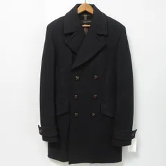 #wnc ディースクエアード DSQUARED2 コート 48 紺 ダブル ステッチ くるみボタン イタリア製 メンズ [928893]