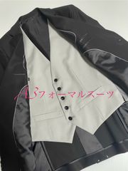 ★A3 身長160cm ウエスト76cm 訳あり 新品未使用  メンズ 紳士 礼服 リバーシブルベスト付き フォーマル 礼装 冠婚葬祭 スリム