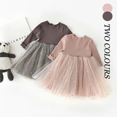 韓国風子供服ワンピース 子供ドレス ベビー服◇ 切替チュールワンピース♪ 大人気のワンピース♪