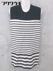 ◇ snidel スナイデル ボーダー ノースリーブ ミニ ニット ワンピース サイズF ブラック ホワイト レディース 【中古】 【1102180004393】