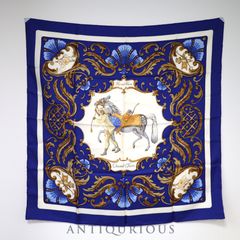 未使用　HERMES 　エルメス　スカーフ　ミニカレ 　パドックにいる48頭の馬 未使用HERMES エルメススカーフミニカレ パドックにいる48頭の馬