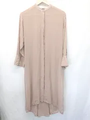 ◇ ⊂ ZARA ザラ 長袖 膝下丈 シアー シャツ ワンピース サイズEUR XS USA XS MEX 24 グレージュ系 レディース E  【1506110013200】