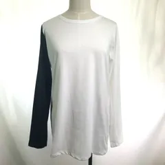 （訳あり品）バイカラークルーネック レディース長袖Ｔシャツ《SPT》白　黒　袖バイカラー（90100196）