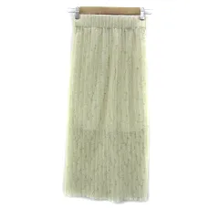 フリーズマート Free's Mart タイトスカート プリーツスカート マキシ丈 ロング丈 総柄 総レース スリット F クリーム色 /YS8