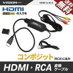 ■SEEK 公式■ HDMI RCA 変換ケーブル HDMI to RCA ケーブル HDMI 中継アダプタ付 コンバーター コンポジット 変換 1080P デジタル HDMIからアナログに ナビ 車にも ネコポス 送料無料