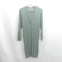 ◇ ⊇ SLY STANDARD スライスタンダード ロング丈 長袖 カーディガン サイズF グリーン レディース E  【1502180048869】