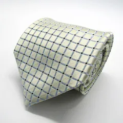 シャルル・ジョルダン ブランド ネクタイ チェック柄 ドット 格子柄 シルク PO メンズ ホワイト CHARLES JOURDAN 【中古】