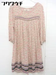 ◇ Another Edition アナザーエディション 花柄 長袖 膝丈 ワンピース ピンク レディース 【中古】 【1105180001539】