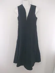 ◇ Futier land フューティアランド Vネック ノースリーブ 膝下丈 ワンピース ブラック レディース E  【1305120006109】