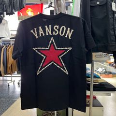 VANSON バンソン⚫︎半袖　バンソンチェーン　縁取りスター　Tシャツ　ブラック　L