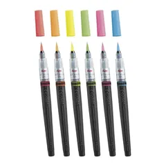 【選べる3本セット】ぺんてる　Art brush　アートブラッシュ　 毛筆（カートリッジ式）　蛍光カラーのサムネイル