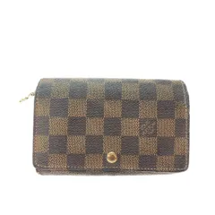 ▼▼LOUIS VUITTON ルイヴィトン レディース 二つ折り財布 ダミエ・エベヌ ポルトモネ・ビエ・トレゾール  N61730 ブラウン