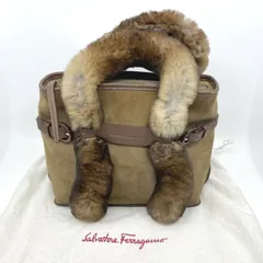 FOXY ブラウン ファー付きかごバッグ本物ミンクの毛 FOXY ブラウン ファー付きかごバッグ本物ミンクの毛