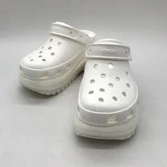 CROCS サンダル MEGA CRUSH CLOG メガ クラッシュクロッグ 207988 厚底  レディース M5W7 23cm ホワイト クロックス 靴 B13720◆