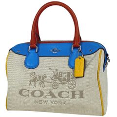 【在庫一掃】 コーチ COACH ロゴ ハンドバッグ 2WAY ショルダーバッグ ミニボストン ハンドバッグ キャンバス オフホワイト マルチカラー F38119 レディース 【中古】
