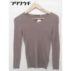 ◇ ITEMS URBAN RESEARCH アーバンリサーチ Vネック 長袖 ニット セーター サイズF モカ レディース 【中古】 【1104280002682】