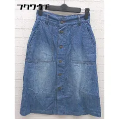 ◇ URBAN RESEARCH アーバンリサーチ フロントボタン 膝下丈 タイト デニム スカート サイズF インディゴ レディース 【中古】 【1002801460068】